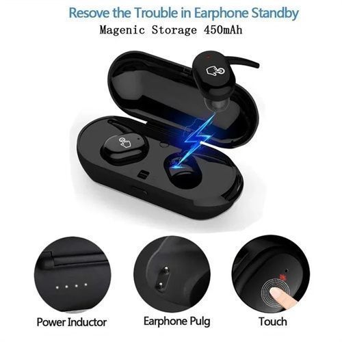Wireless Fingerprint Touch Blutooth Headset Earphone Stereo Sound In-ear Earbuds