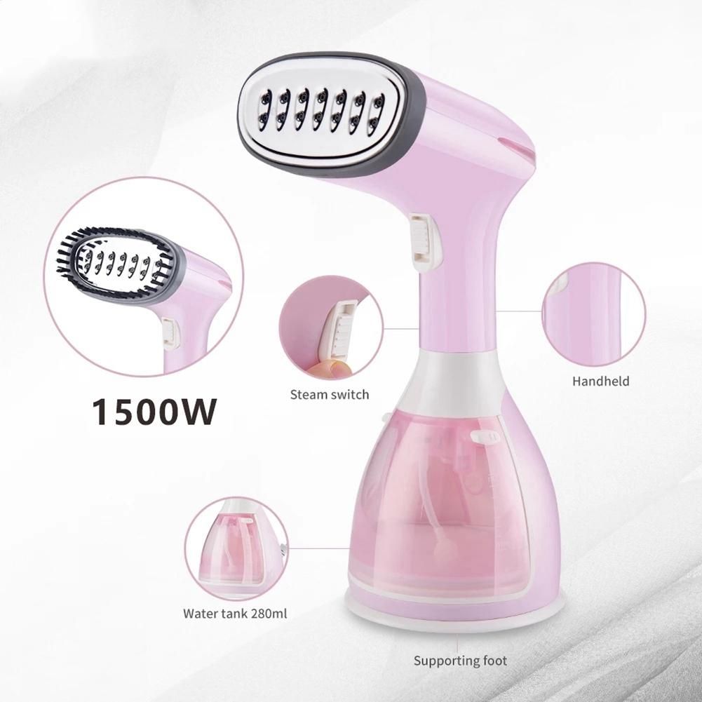 Handheld Garment Steamer Household Fabric Steam Iron Mini Portable Vertical Fast-Heat for Clothes Ironing Pink US Plug