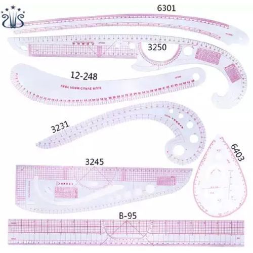 French Curve Set For Drafting With Free Tracing Wheel.