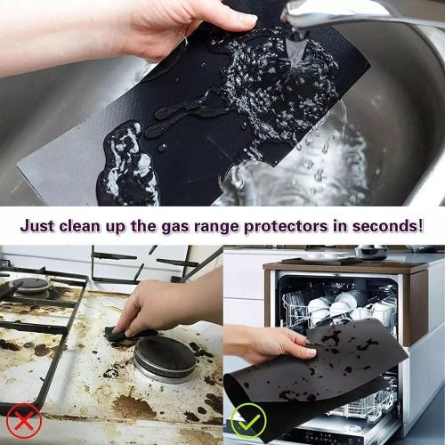 Gas Cooker Protector Kitchen Burner Cover Reusable -4pcs
