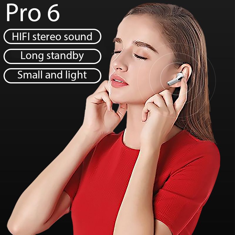 Pro6 Bluetooth 5.1 Wireless Headphones Sports Earbuds