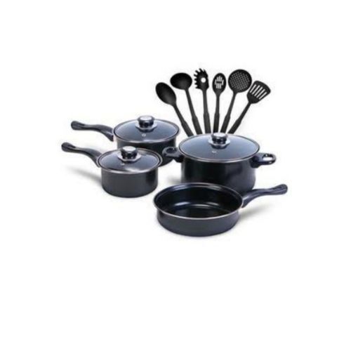 13 Pieces Of Cookware Non-Stick Pots. SMALL IN SIZE