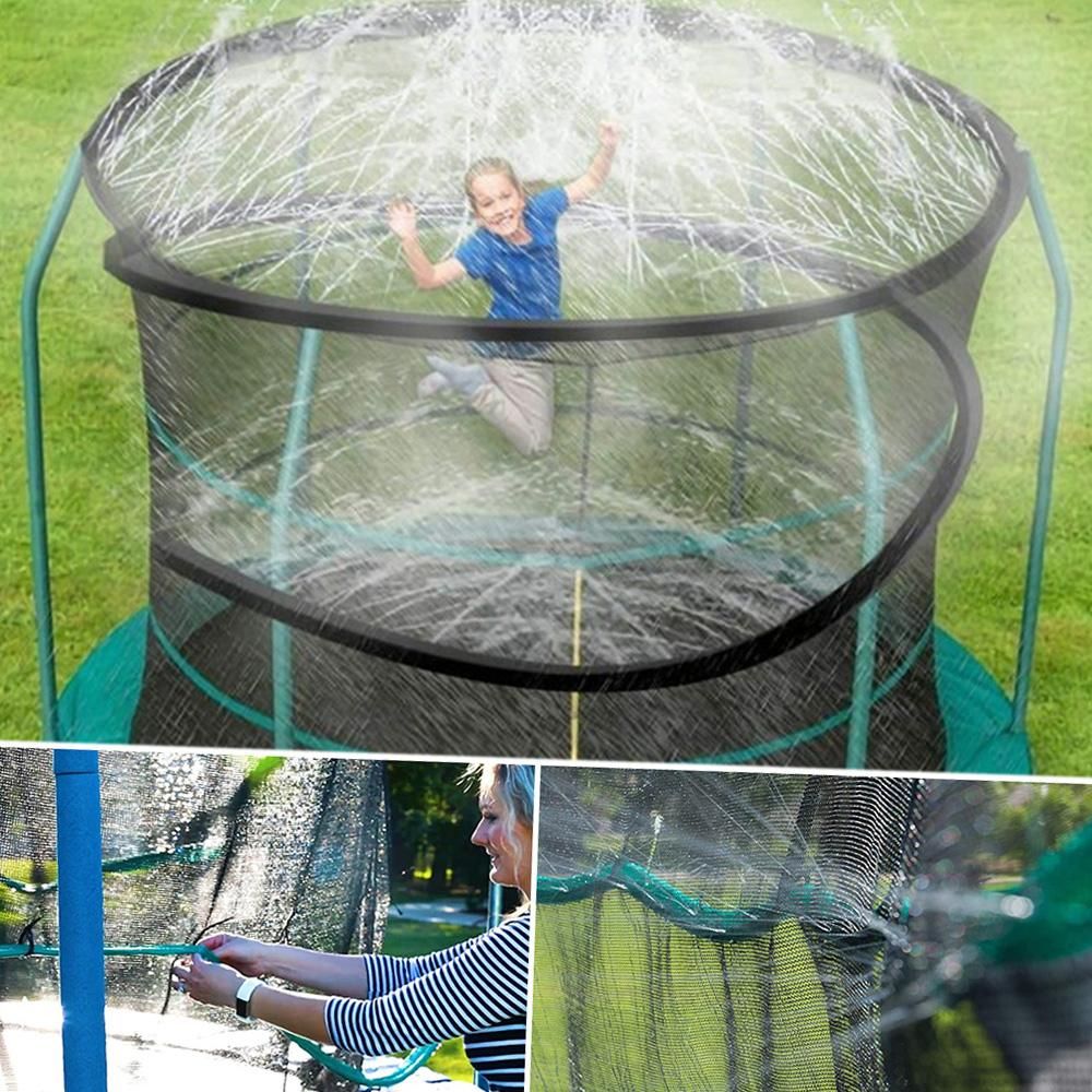 12 Meters Trampline Sprinkler - Heavy Duty Hose Kids Fun Summer Outdoor Water Game Sprinkler Outdoor Yard Summer Games Waterpark Toys