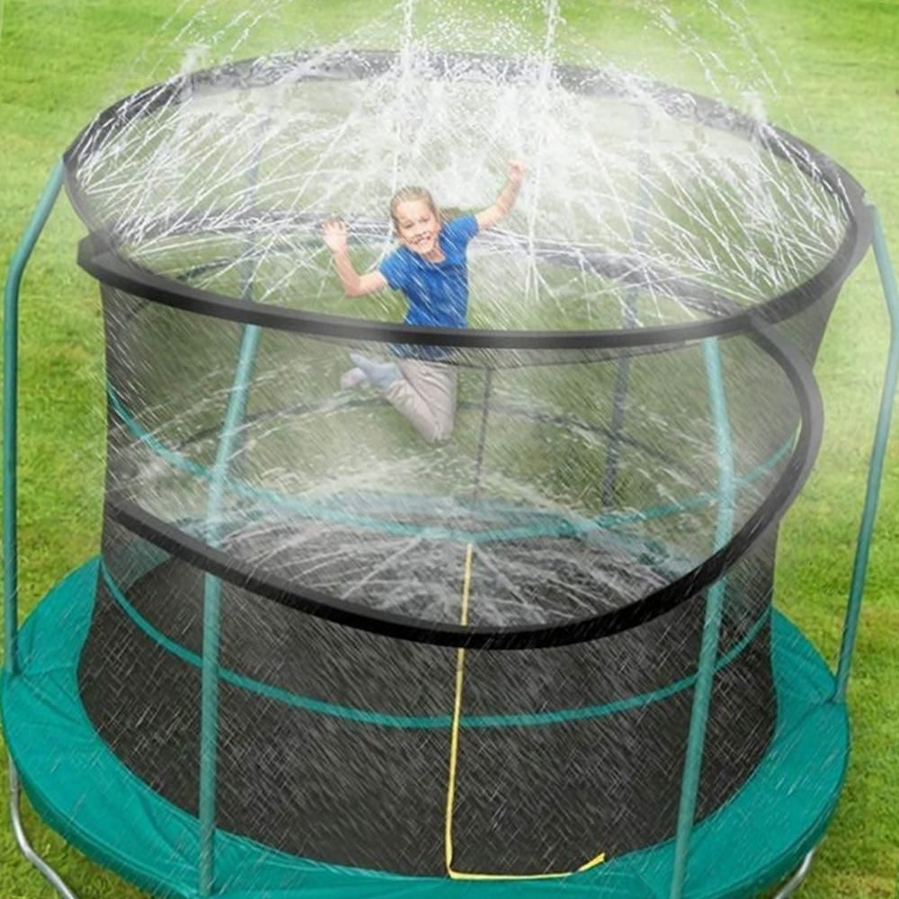 12 Meters Trampline Sprinkler - Heavy Duty Hose Kids Fun Summer Outdoor Water Game Sprinkler Outdoor Yard Summer Games Waterpark Toys