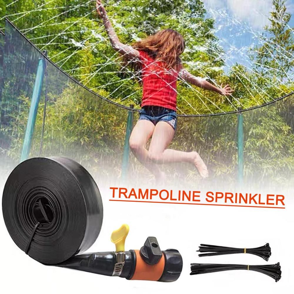 12 Meters Trampline Sprinkler - Heavy Duty Hose Kids Fun Summer Outdoor Water Game Sprinkler Outdoor Yard Summer Games Waterpark Toys