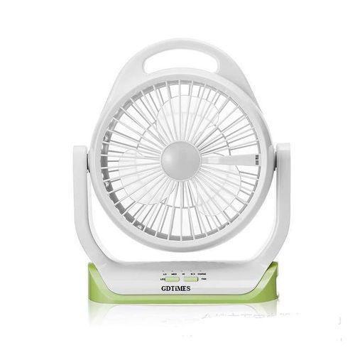 8" Rechargeable Table Fan With 2 DC Bulb+ Solar Panel