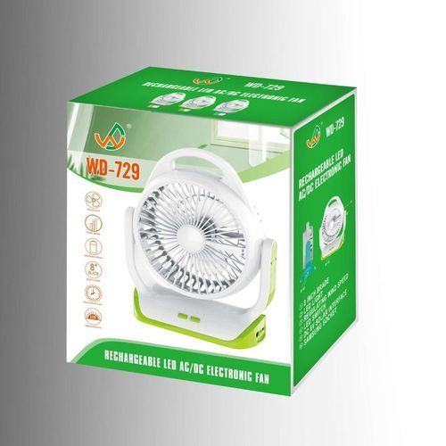 8" Rechargeable Table Fan With 2 DC Bulb+ Solar Panel