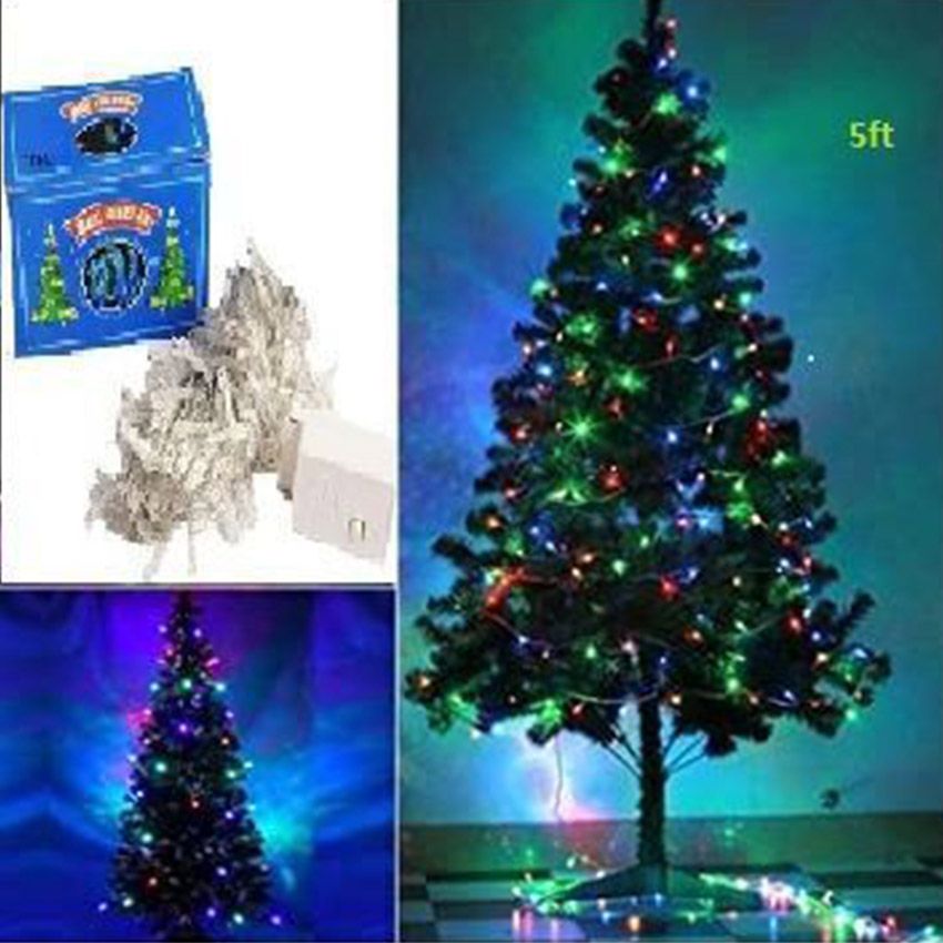 5ft Christmas Tree + 100 Bulbs Multicolor