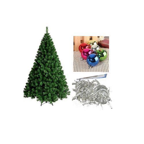 10ft Christmas Tree With Multicolored  Lights And Balls Decorations