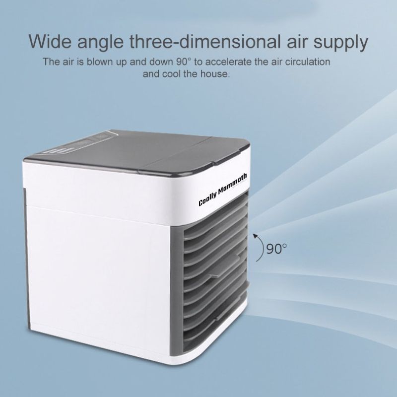 Portable Mini USB Charging TV Air Conditioner Desktop Electric Fan Air Cooler (Black)