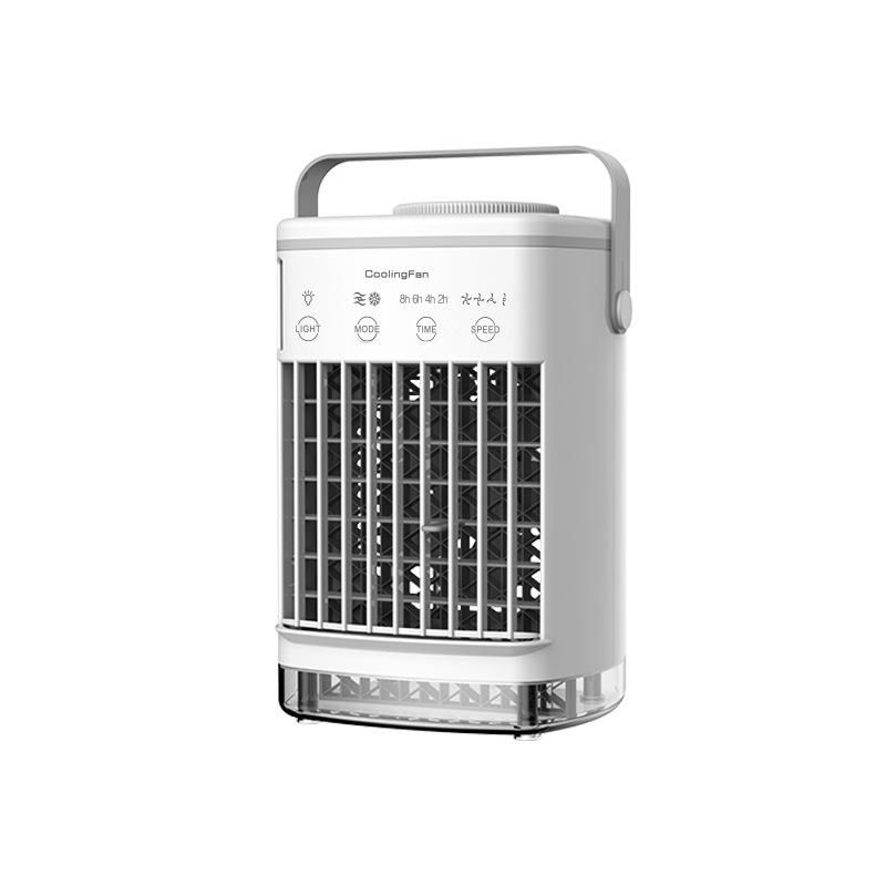 Air conditioning fan cooler USB desktop leafless fan tower fan household humidification spray fan air circulation fan Black-006
