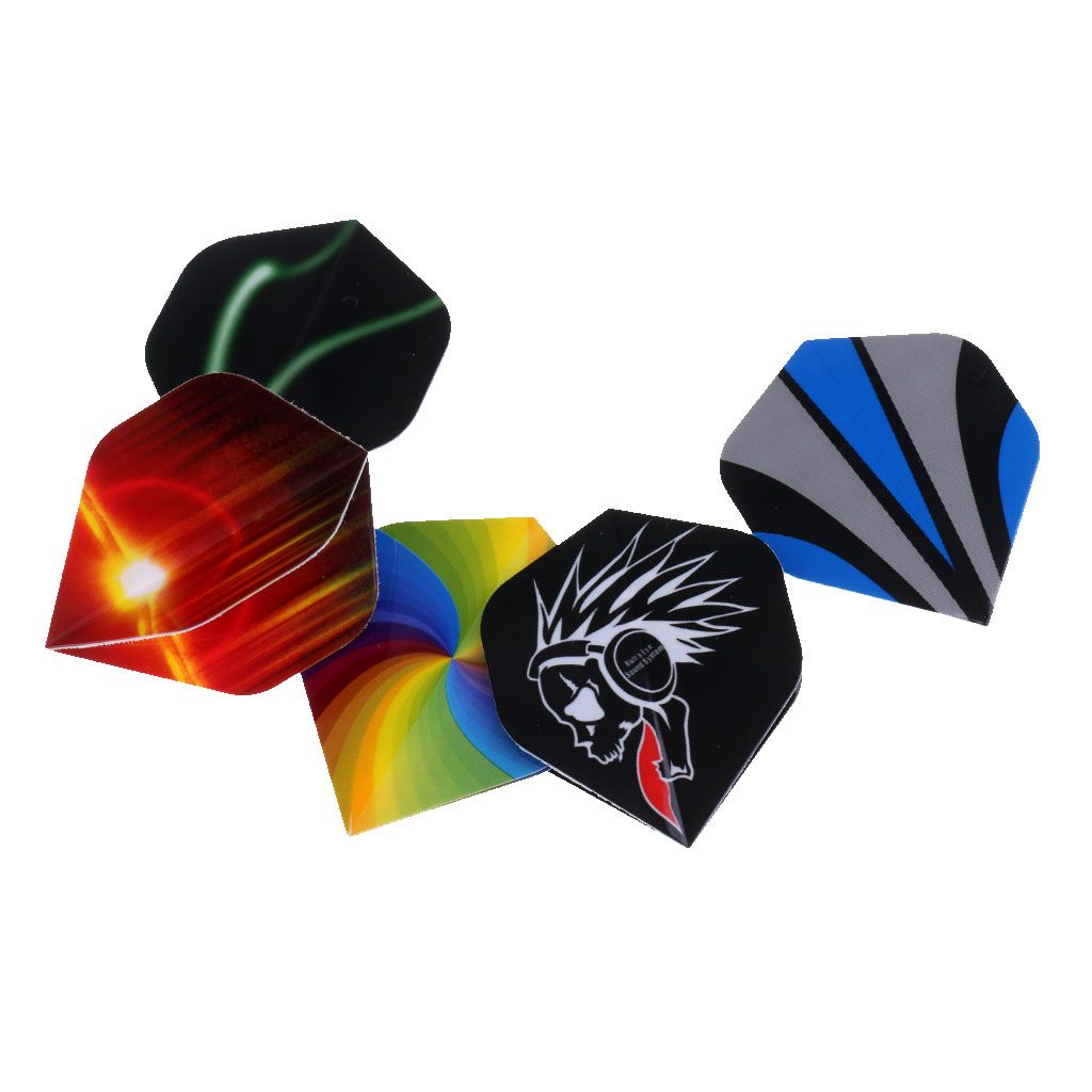 30 Pieces (6 Sets) PET  Flights Standard Shape With Punch Tool