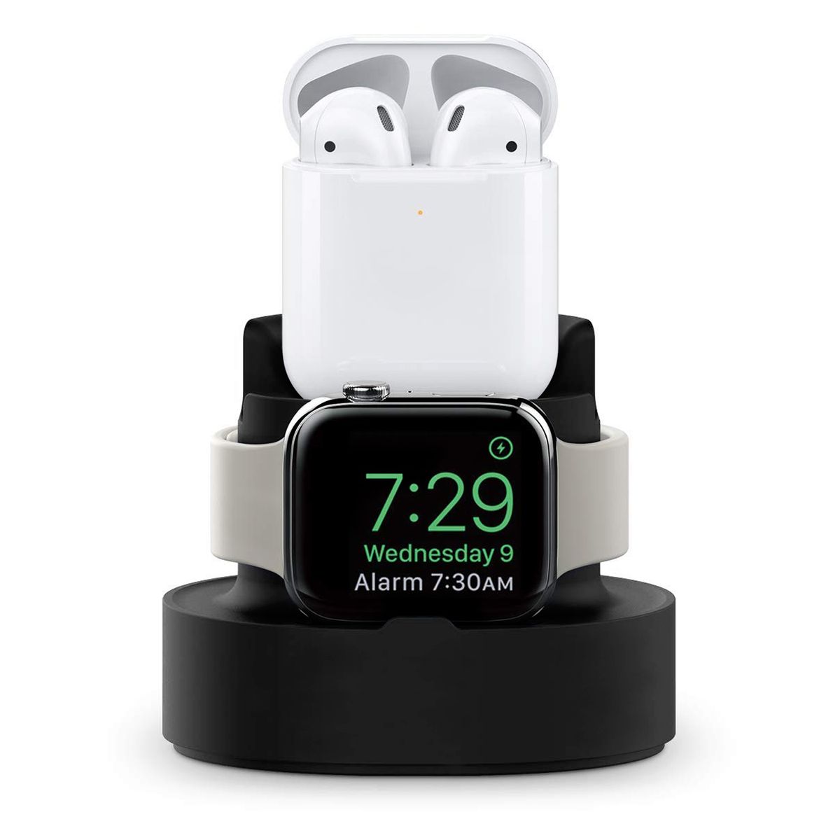 (black)3 In 1 Phone Watch Earphone Silicone Charging Stand Holder For I Phone 11 12 Pro Max IWatch Airpods Pro 2 3 Dock Station Soporte RA