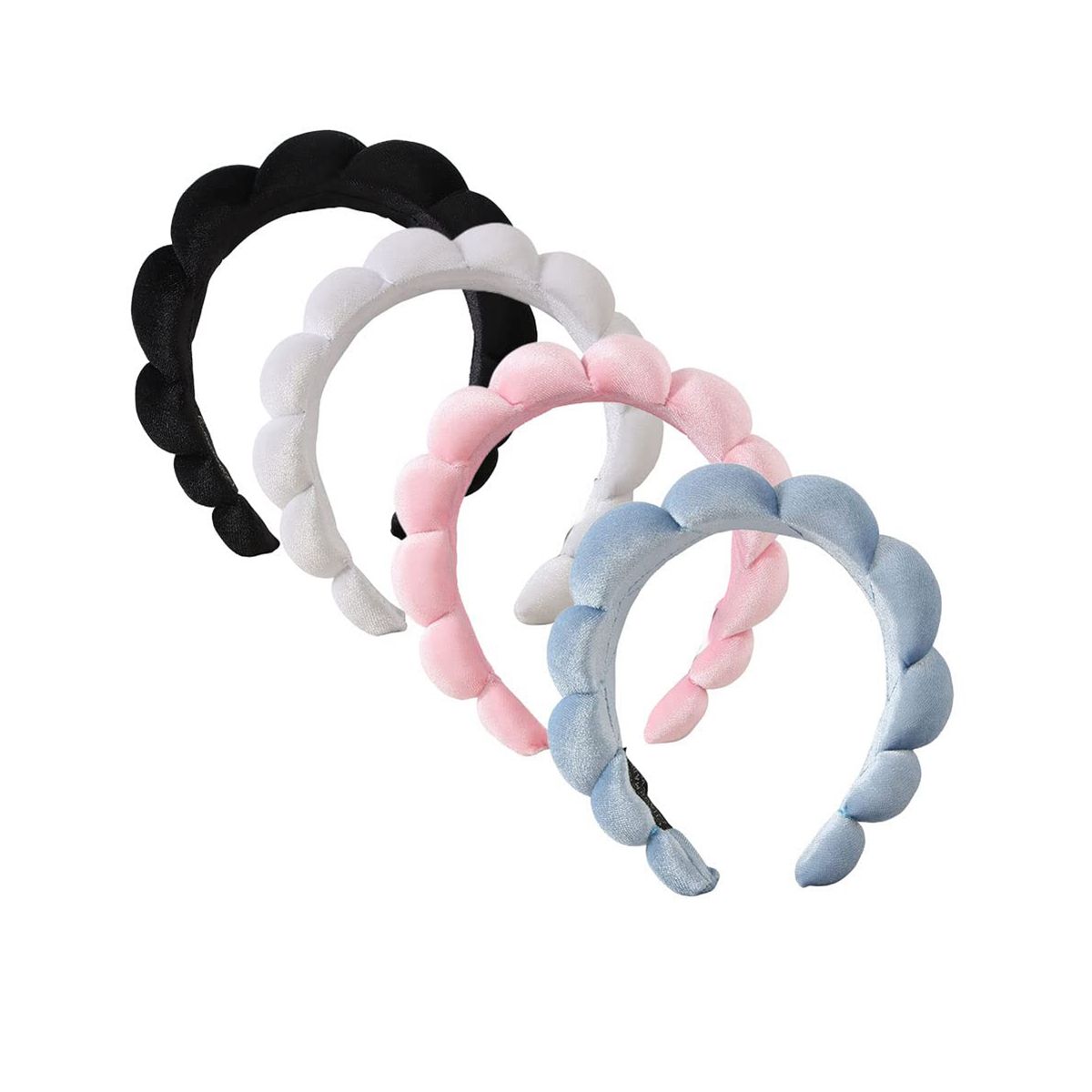 4Pcs Spa Headband for Women Cute Terry Towel Towel Head Band for Skincare Sponge Spa Headband for Washing Face