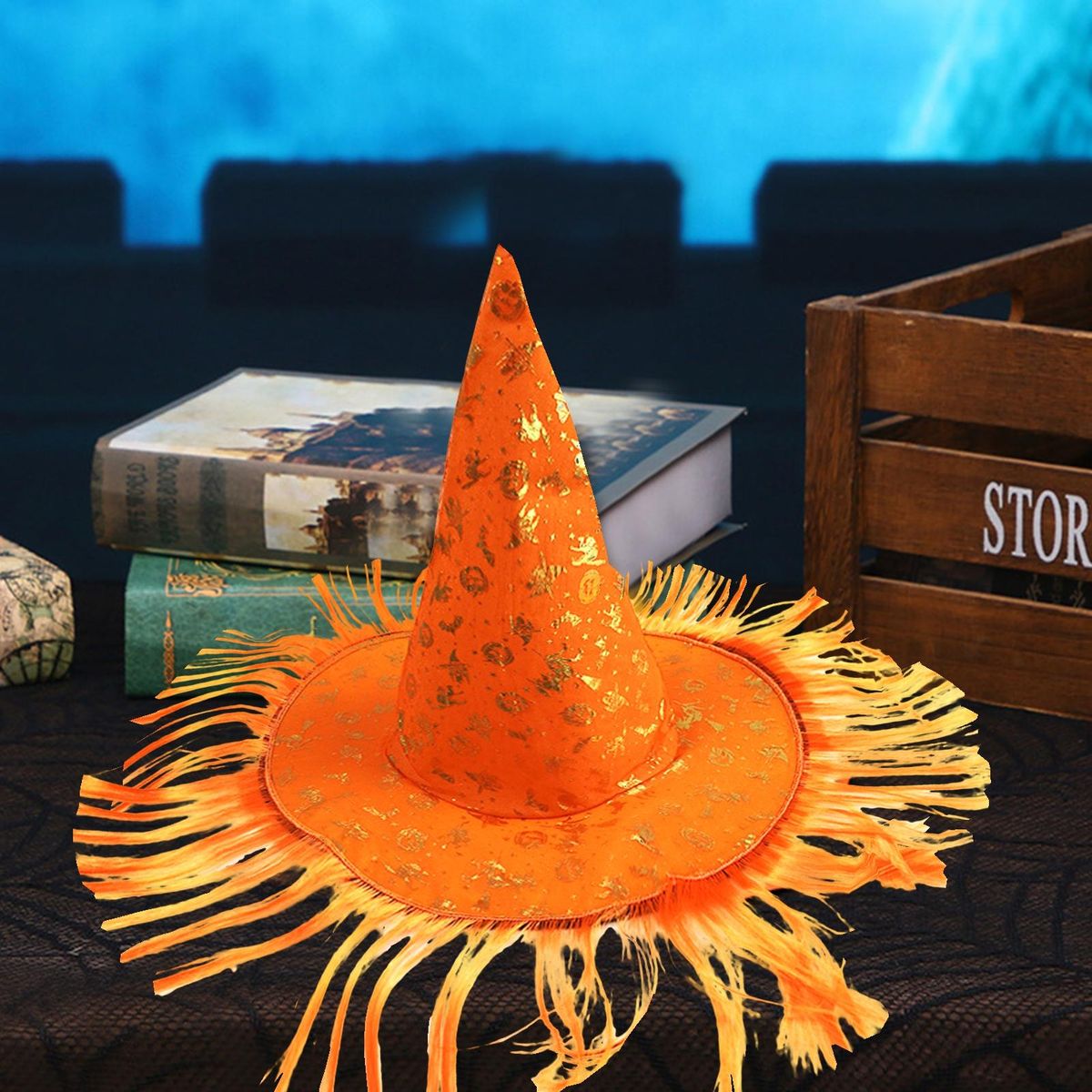Halloween Hat Halloween Witch Hat Men Women Headgear Orange