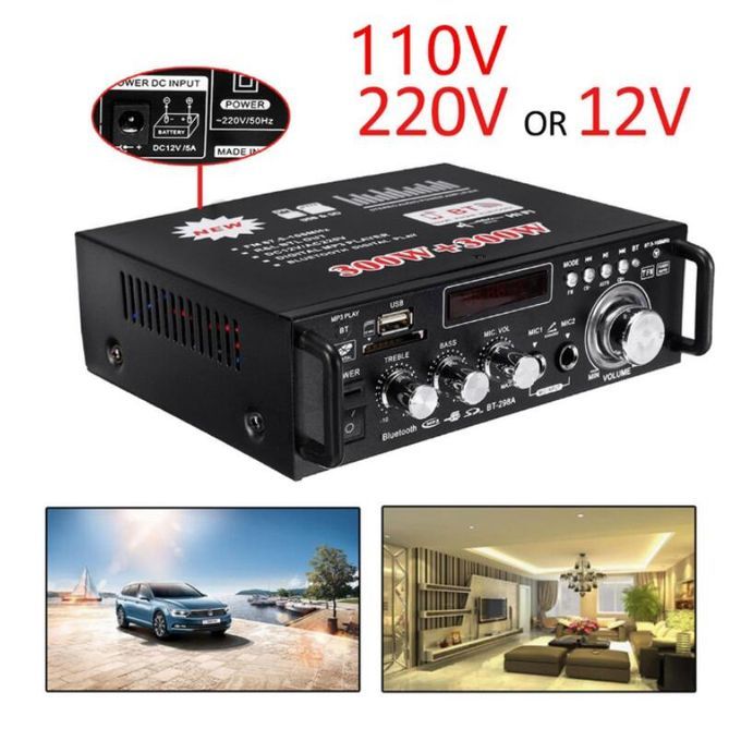 Car HiFi Stereo Audio Power Amplifier Mini Digital Bluetooth