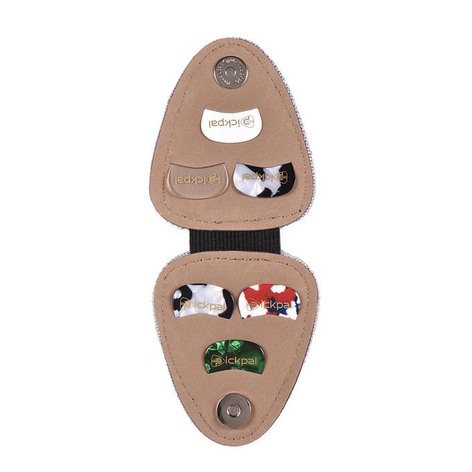 Guitar Picks Holder Case Bag PU Synthetic Leather With 6pcs