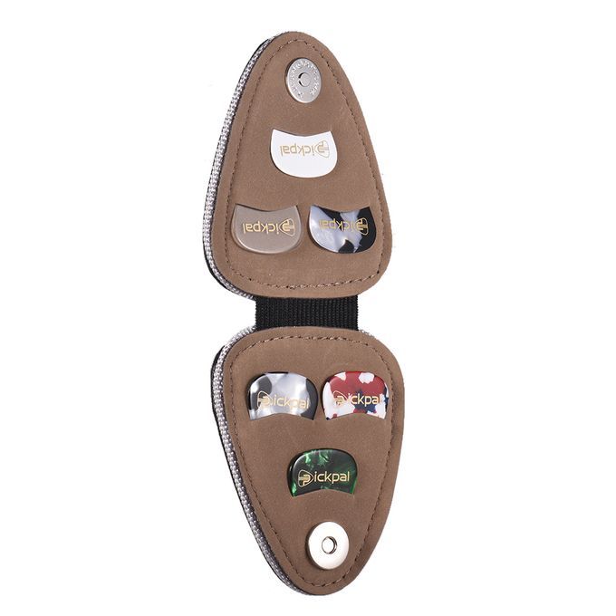 Guitar Picks Holder Case Bag PU Synthetic Leather With 6pcs