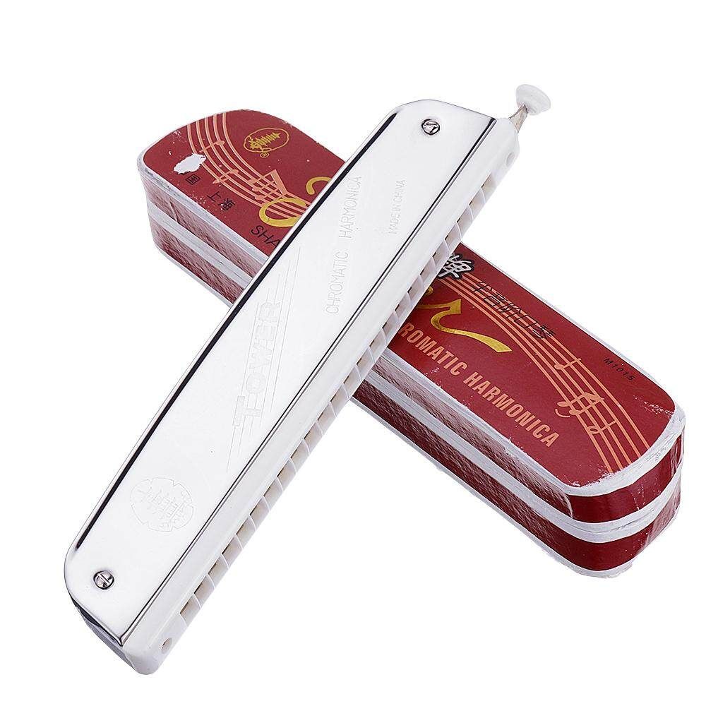 QIMEI M1015 24 Holes Chromatic Harmonica Harp Mouth Organ Key For Adult