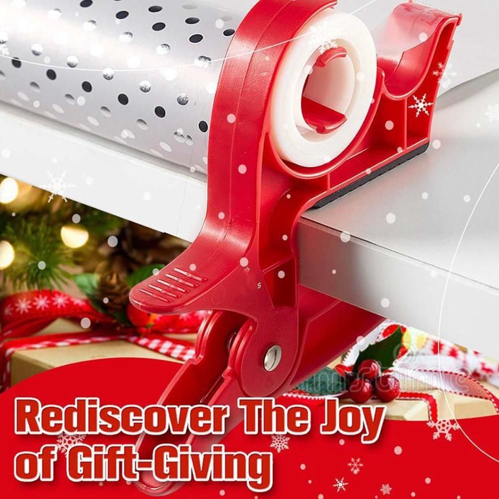 1 Pairs Packaging Dispenser Tabletop Gift Wrapping Tool Tape Dispenser Paper Roll Holder Clip Red