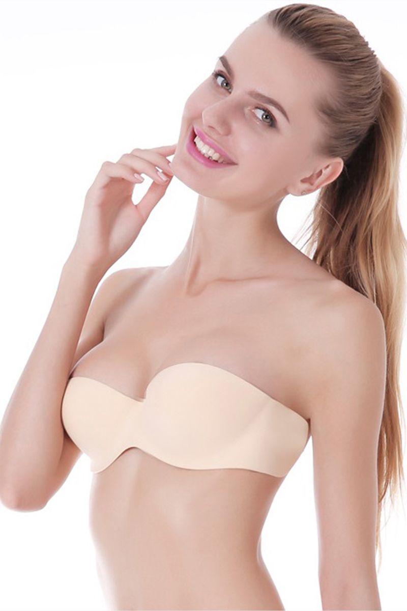 Push-Up Invisible Strapless Bra- Beige