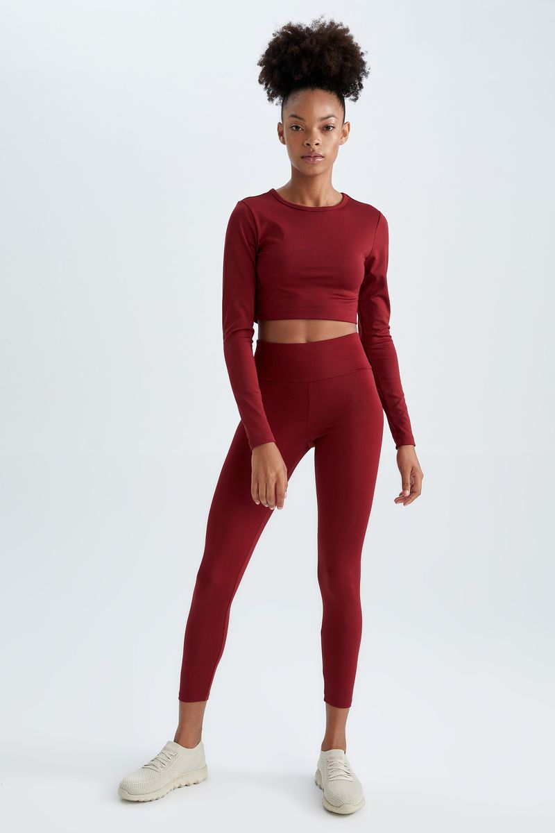 Woman Legging Fit Knitted Leggings-Bordeaux