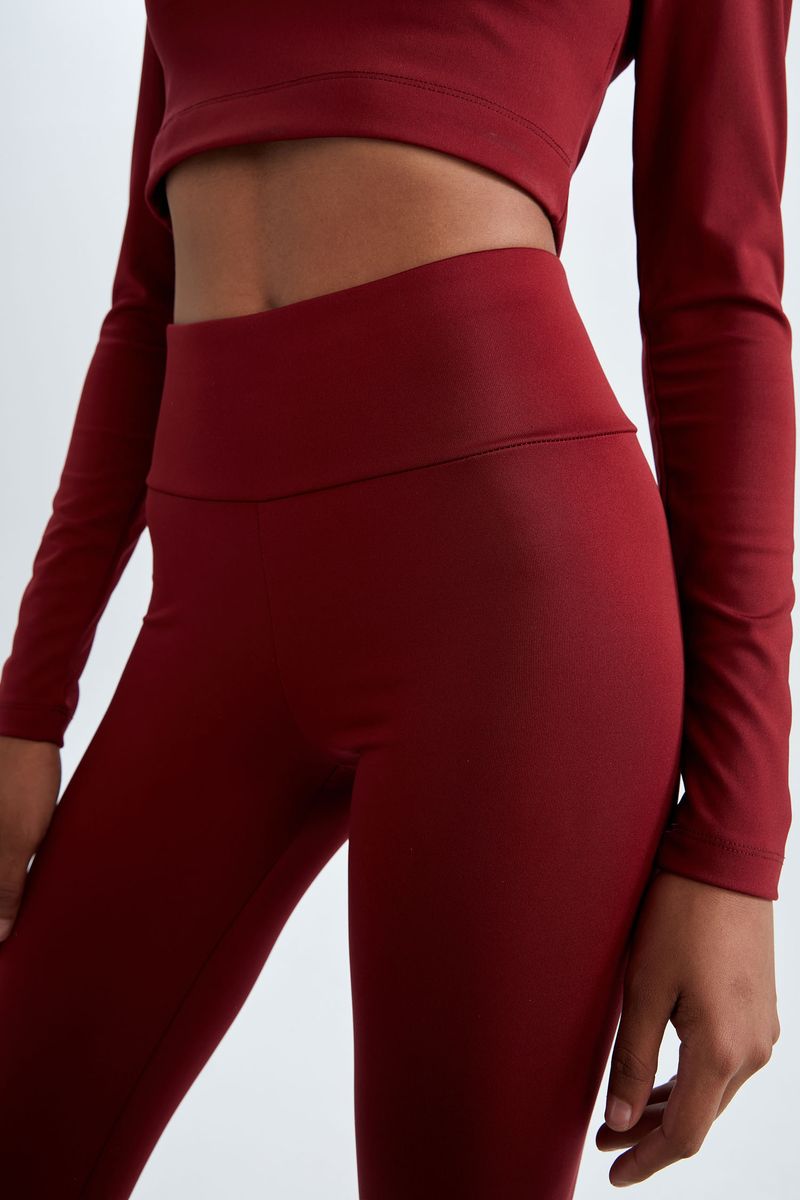 Woman Legging Fit Knitted Leggings-Bordeaux