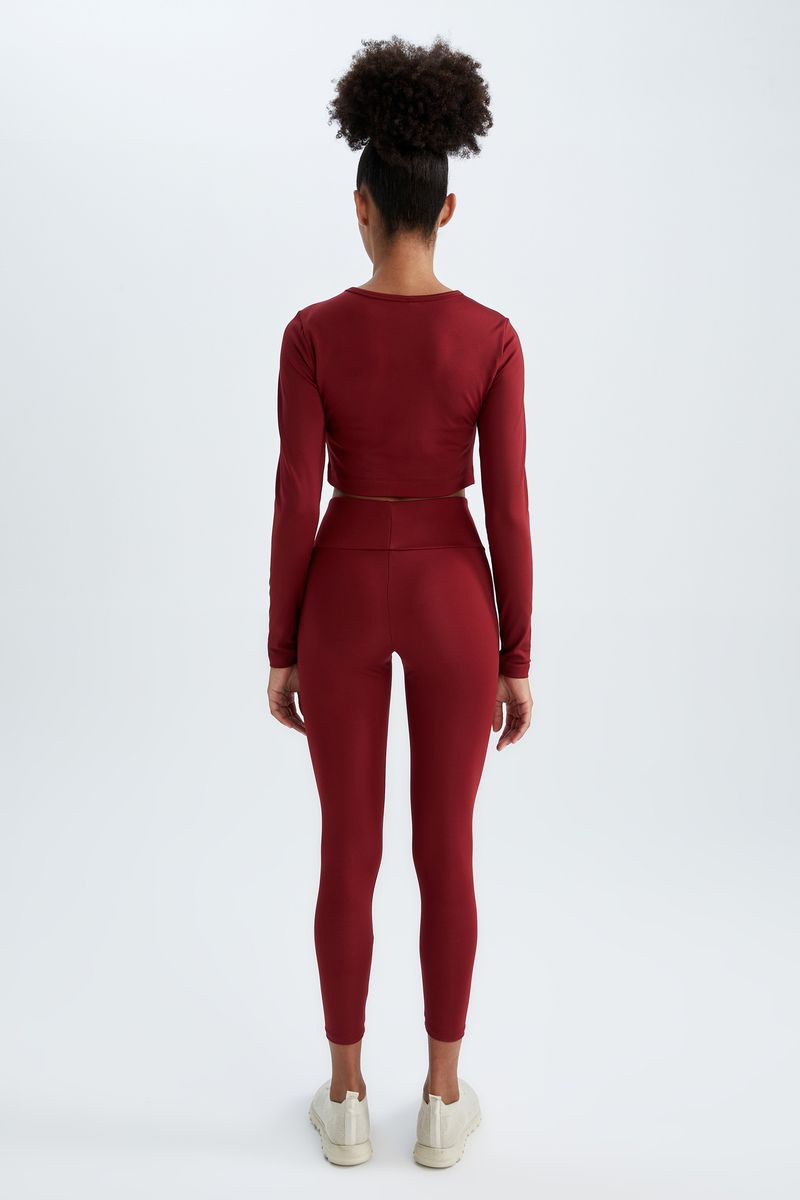 Woman Legging Fit Knitted Leggings-Bordeaux