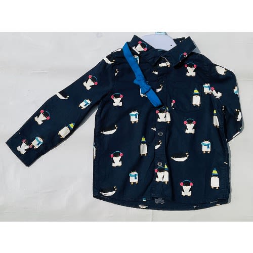Boys Long Sleeve Cotton Shirt - 2pcs