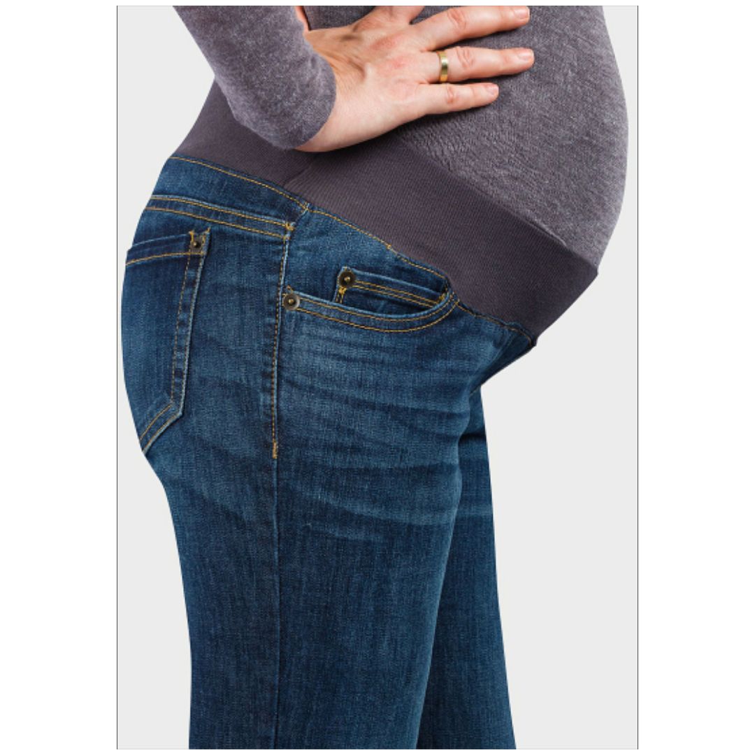 R Maternity Elastic Band Boot Cut Jeans