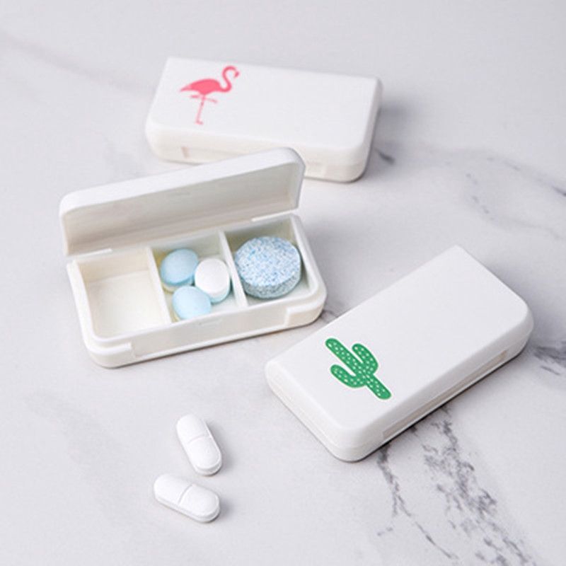 3 Lattices Flamingo Cactus Leaf Pillbox Medicine Boxes