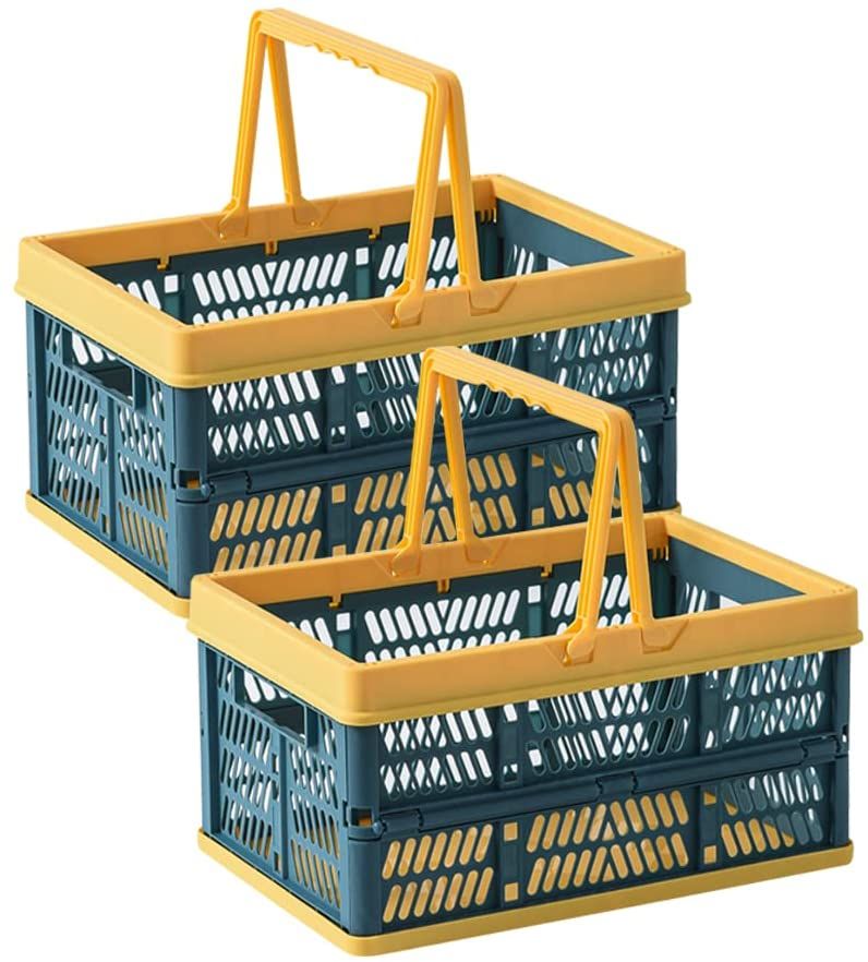 Multipurpose Collapsible Storage Basket - (Green) 2 Pack