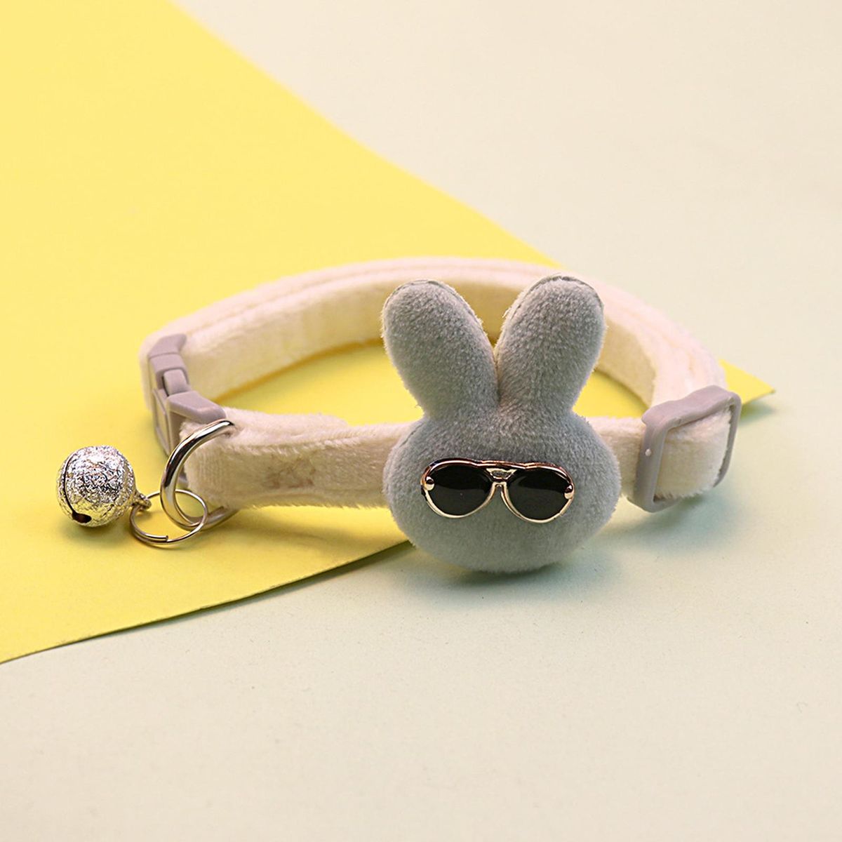 Pet Necklace Cartoon Rabbit Pet Cat Dog Collar Ornament Beige