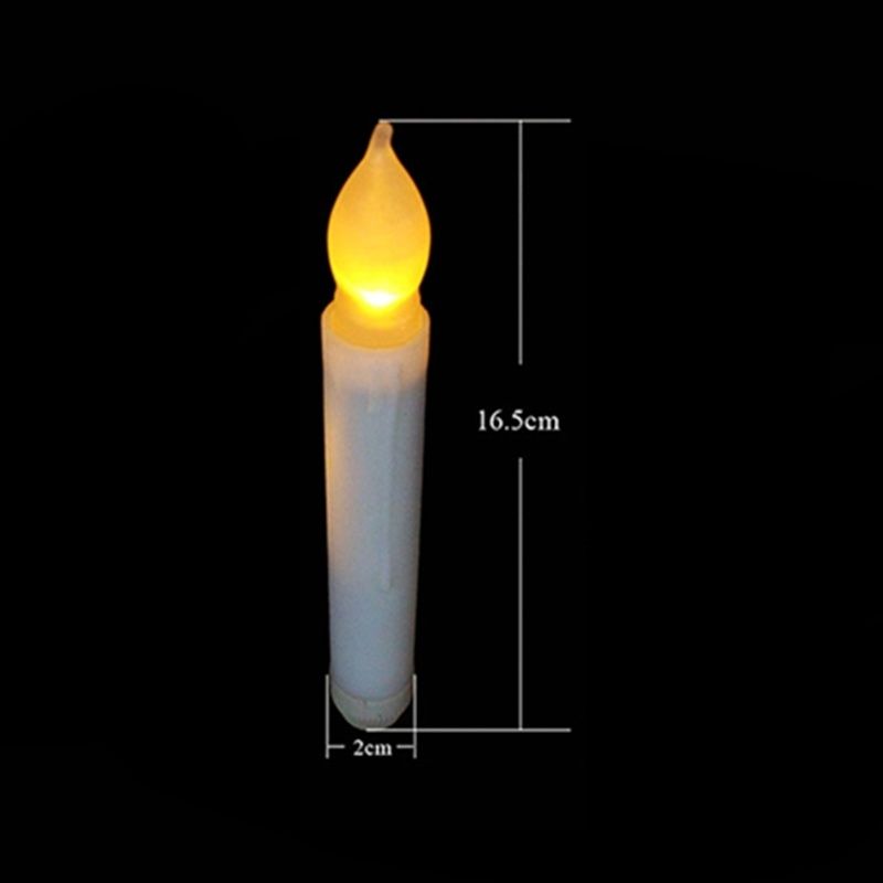 12 PCS LED Electronic Candle Light Less Candle Light-Black