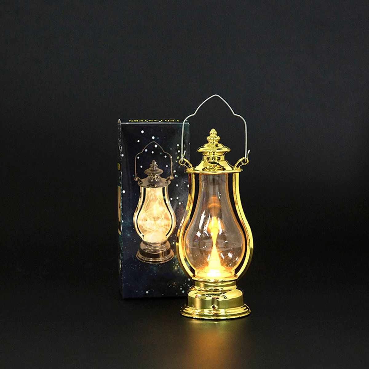 LED Candle Hanging LED Lantern Lamp Golden