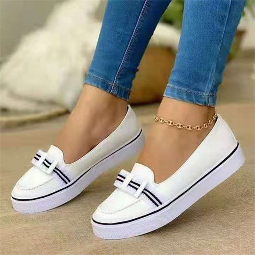 Female Bow Tie Sneakers - White