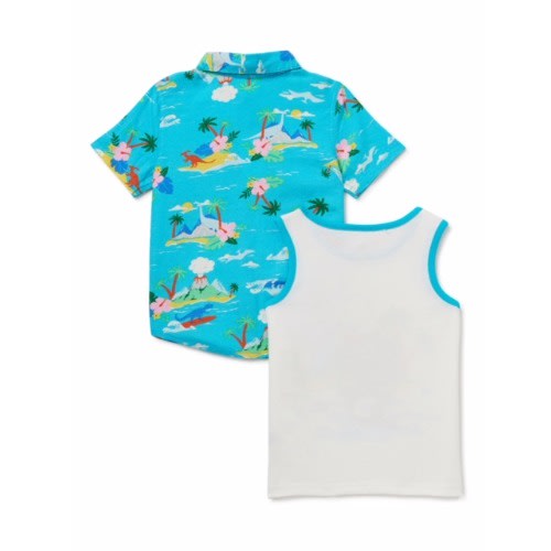 Baby & Toddler Boys Short Sleeve Shirt + Tank Top Set