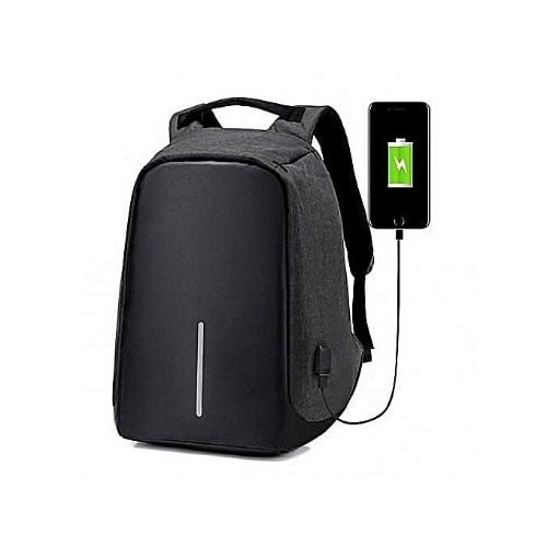 Anti Theft Security Travel Laptop Backpack With USB Port And Lock-Black