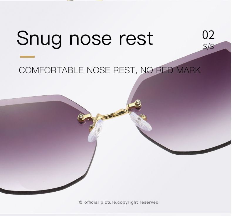 Diamond Trimming Cut-Edge Ladies UV Protection Sunglasses