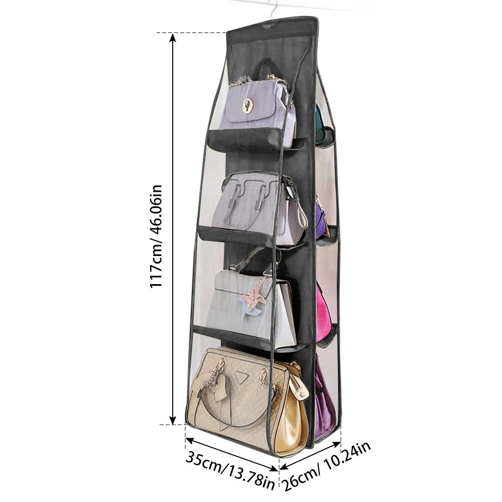 4-layer Handbag Purse Dust-proof Organizer With 8 Pockets