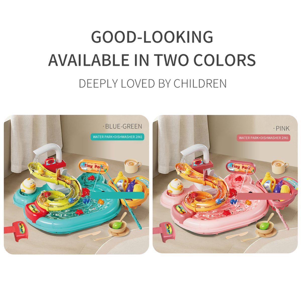 Multi-function Toddler Toy Sink 2-in-1 Kitchen Toys