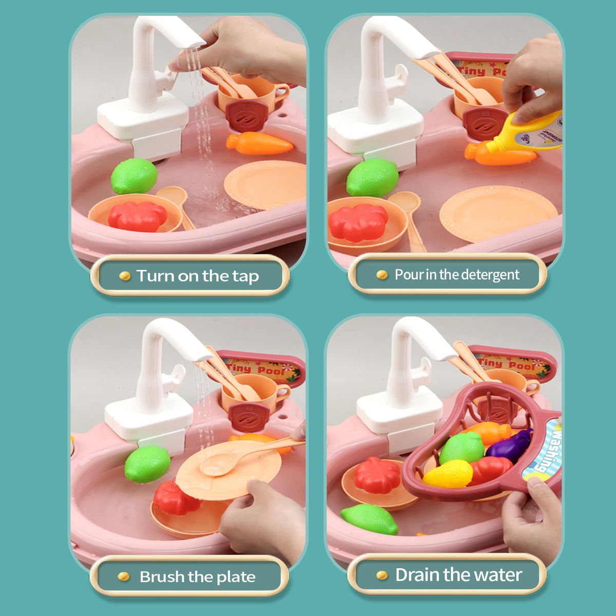 Multi-function Toddler Toy Sink 2-in-1 Kitchen Toys