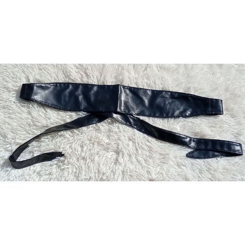Ladies Classic Wide Leather Waist Belt- Black