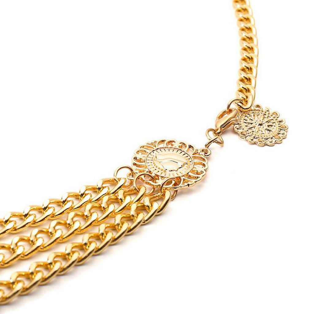 2pcs Women's  Layered Body Chain Gold Waist Chain Belly