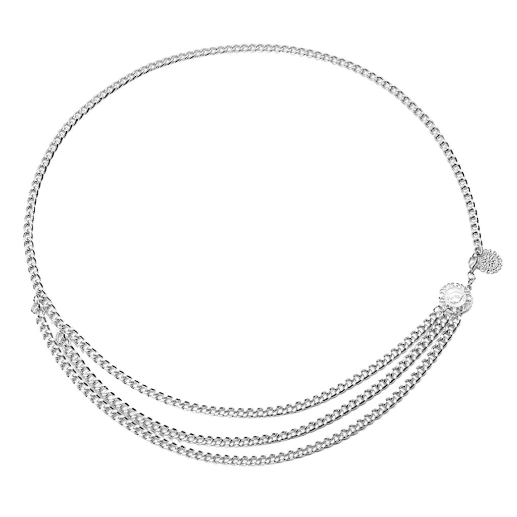 2pcs Women's  Layered Body Chain Gold Waist Chain Belly