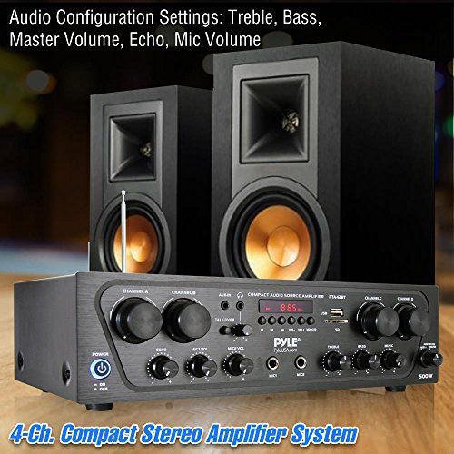 Pyle Wireless Karaoke Bluetooth Stereo Receiver  4 Channel P