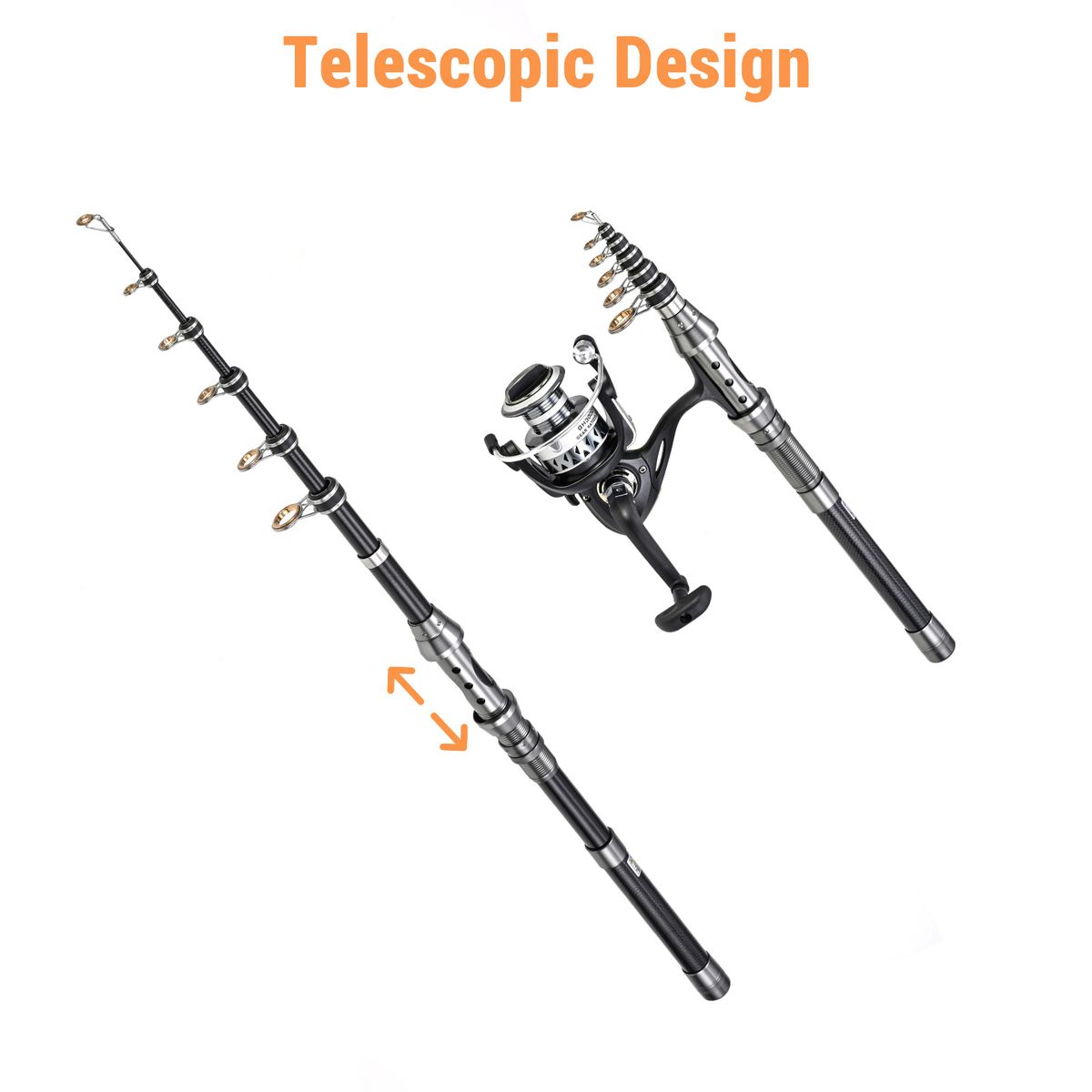 Telescopic Fishing Reel Carbon Fiber Fishing Rod Spinning