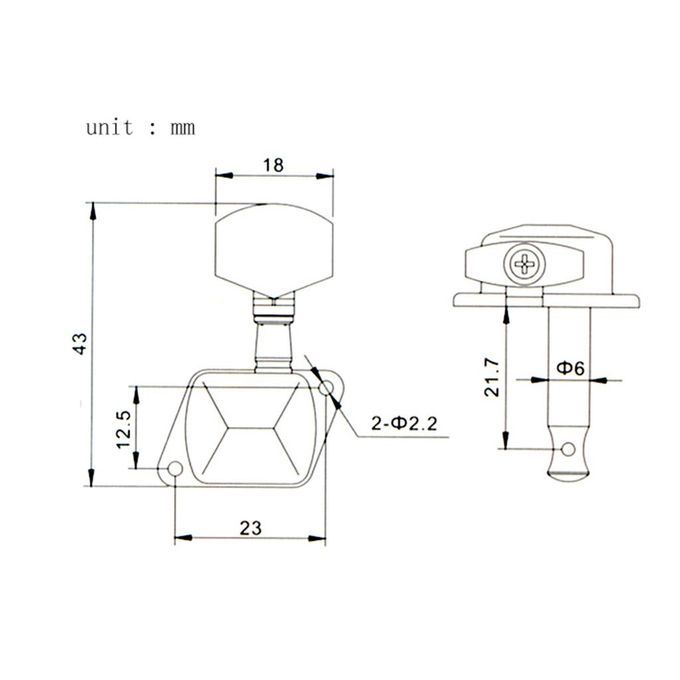 2X 6 Pieces Guitar String Tuning Peg, Tuner Machine Heads Knobs -