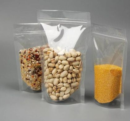 White Transparent Self Stand Ziplock Pouch  - 14*23cm-25pcs