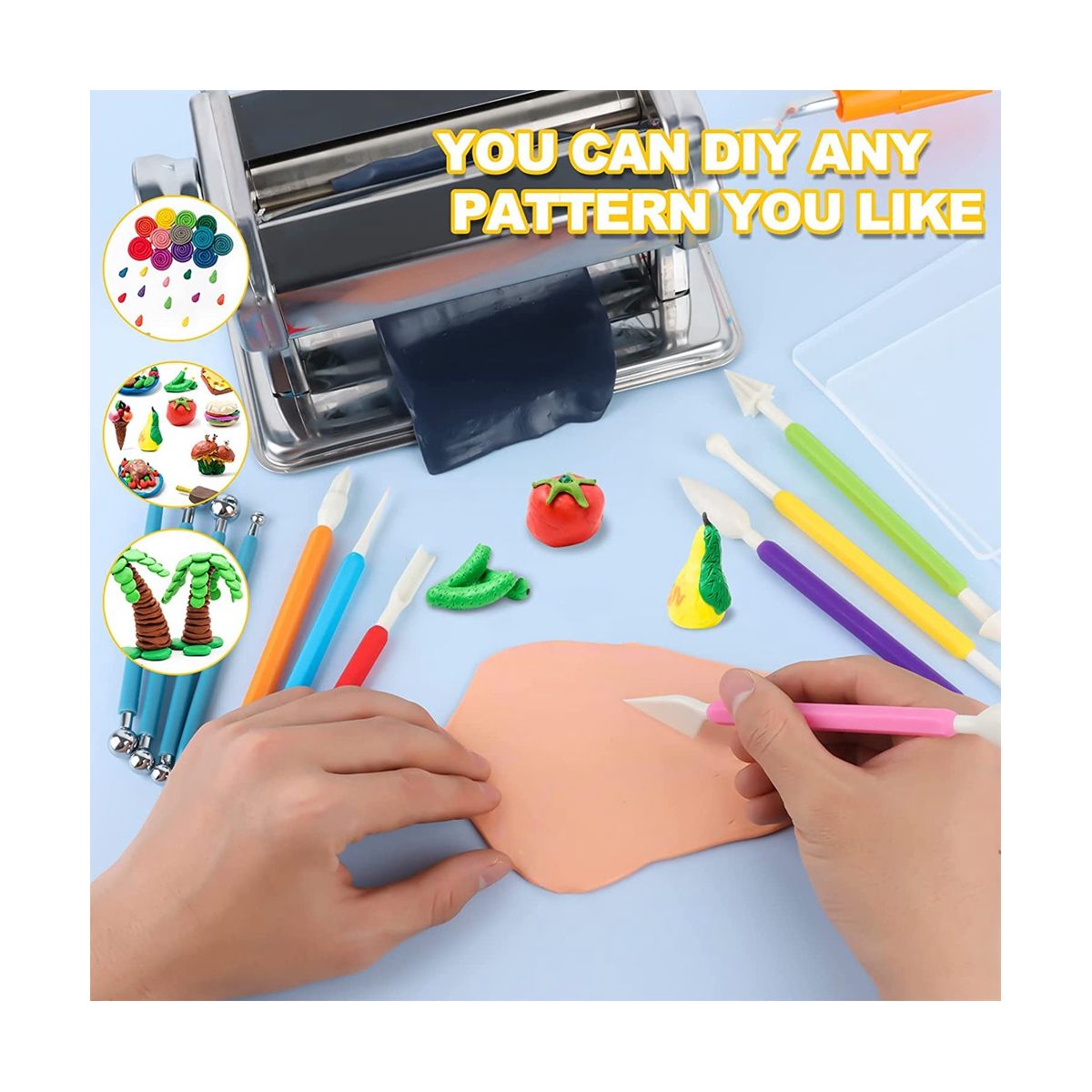Polymer Clay Roller Machine Set Stainless Steel Polymer